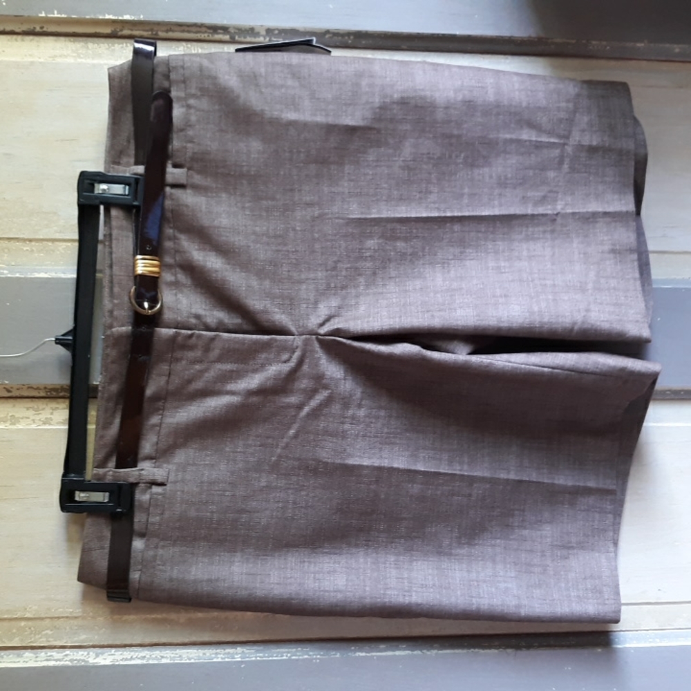 NWT AB Studio Brown Belted Bermuda Shorts